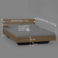 Wohnen Betten<Designbett in Schwebeoptik Puig mit Nachttisch Set (dreiteilig)