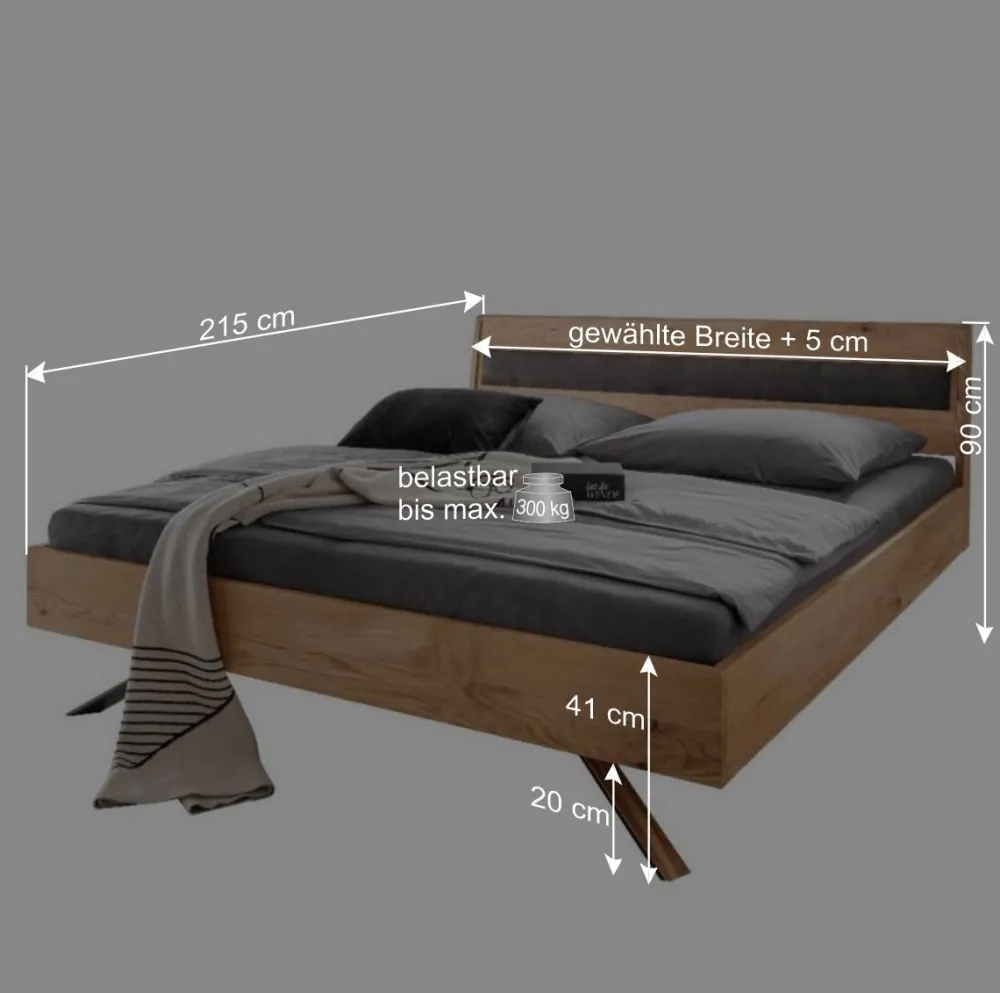 Wohnen Betten<Designbett in Wildeiche - Mutsu
