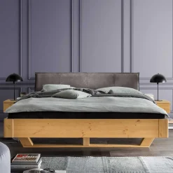Wohnen Betten<Designbett mit Holzkufen aus Kiefer gelaugt - Ravilon