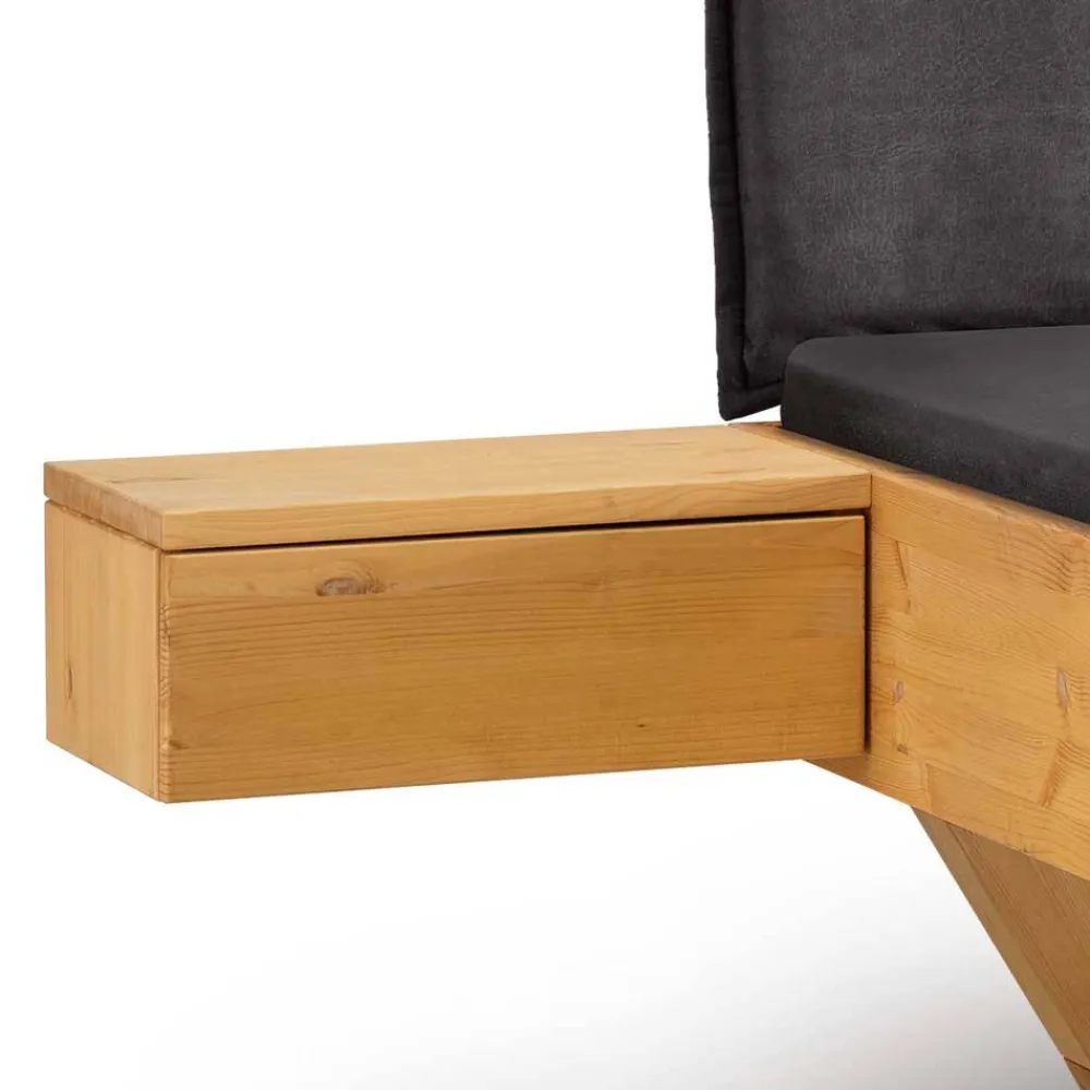 Wohnen Betten<Designbett mit Holzkufen aus Kiefer gelaugt - Ravilon