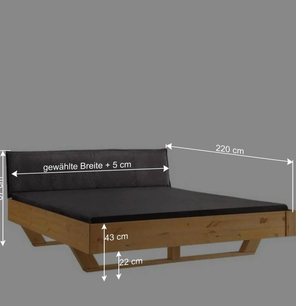Wohnen Betten<Designbett mit Holzkufen aus Kiefer gelaugt - Ravilon
