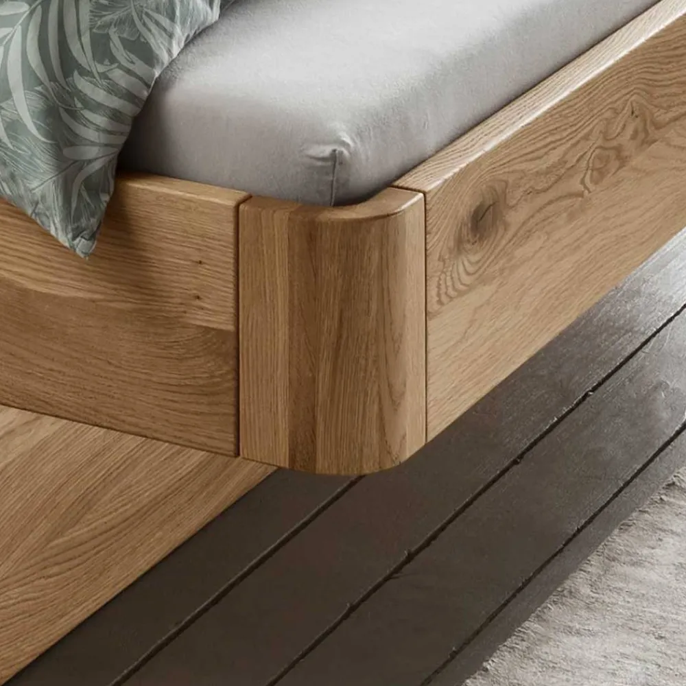 Wohnen Betten<Designbett mit zwei Bettkästen aus Wildeiche - Zennian (dreiteilig)