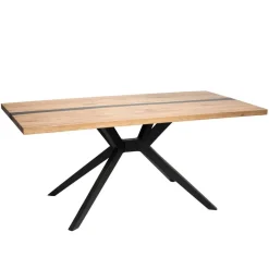 Wohnen Tische<Design-Eichentisch mit Buchenholz-Spidergestell - Drakura