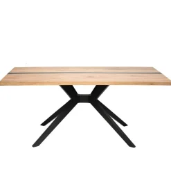 Wohnen Tische<Design-Eichentisch mit Buchenholz-Spidergestell - Drakura