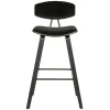 Wohnen Hocker<Designer Barstuhl in Schwarz Samt - Laccaro (2er Set)