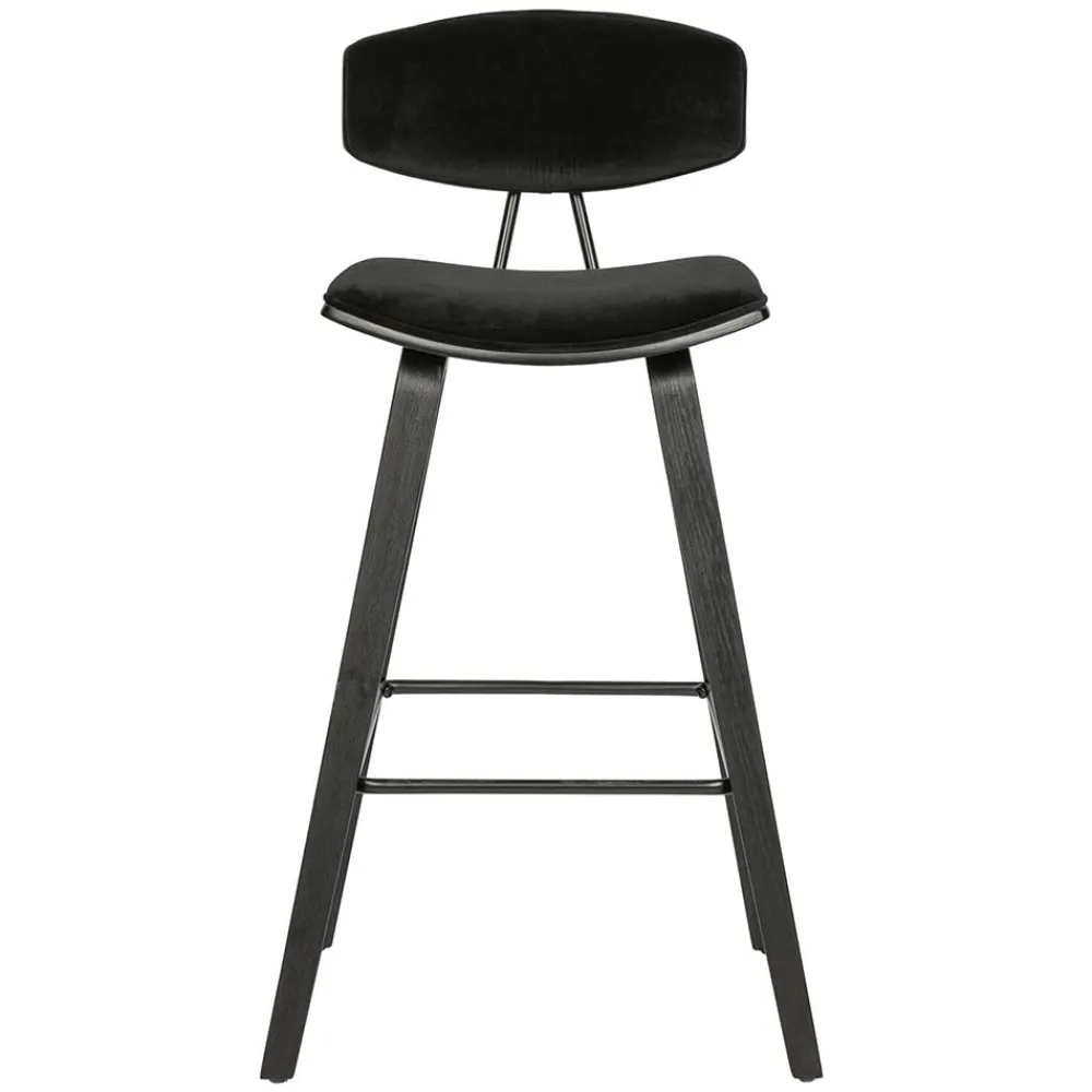 Wohnen Hocker<Designer Barstuhl in Schwarz Samt - Laccaro (2er Set)