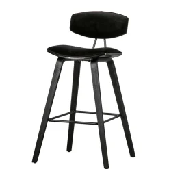 Wohnen Hocker<Designer Barstuhl in Schwarz Samt - Laccaro (2er Set)