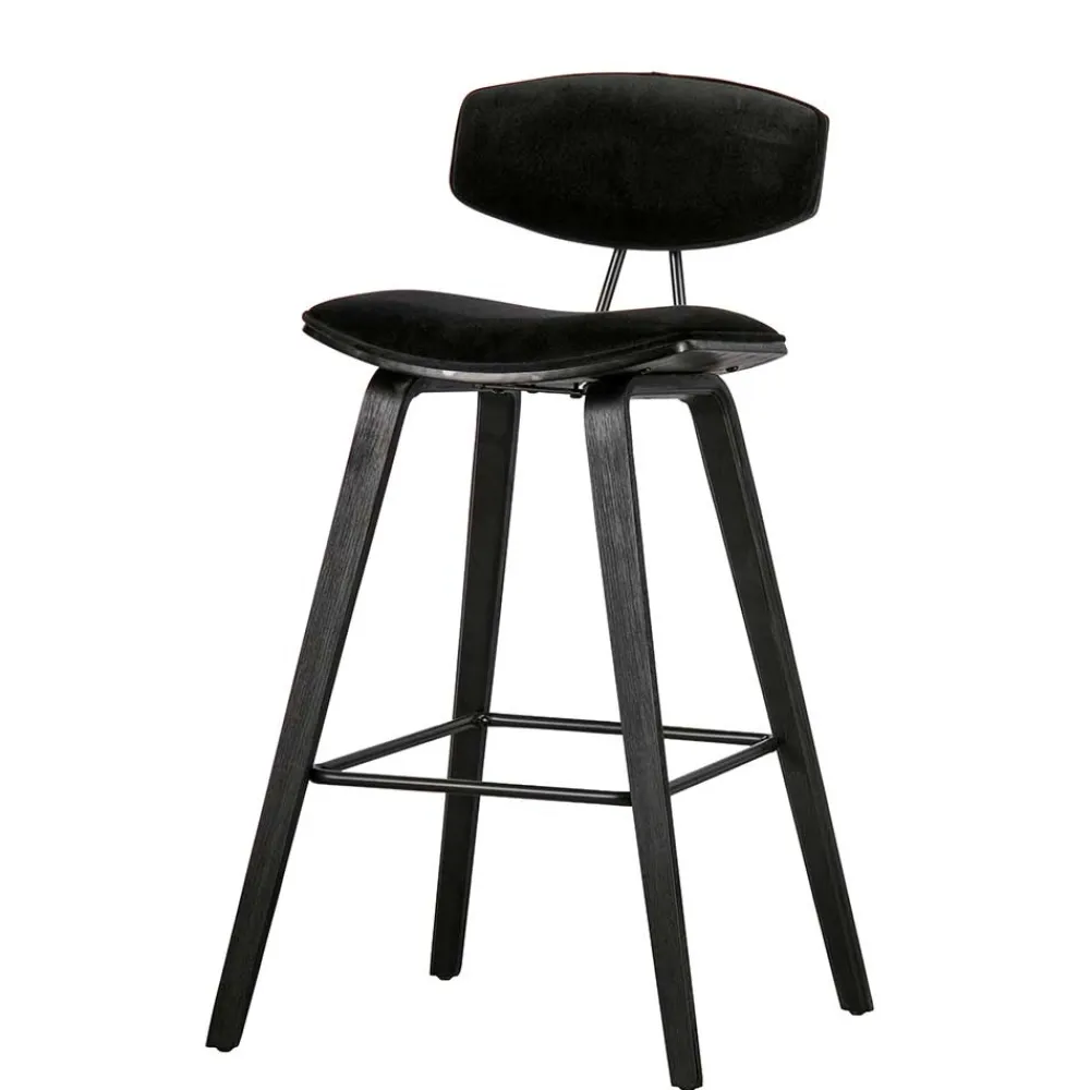 Wohnen Hocker<Designer Barstuhl in Schwarz Samt - Laccaro (2er Set)