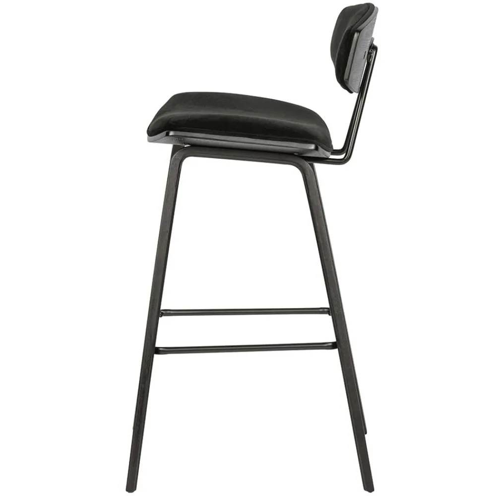 Wohnen Hocker<Designer Barstuhl in Schwarz Samt - Laccaro (2er Set)