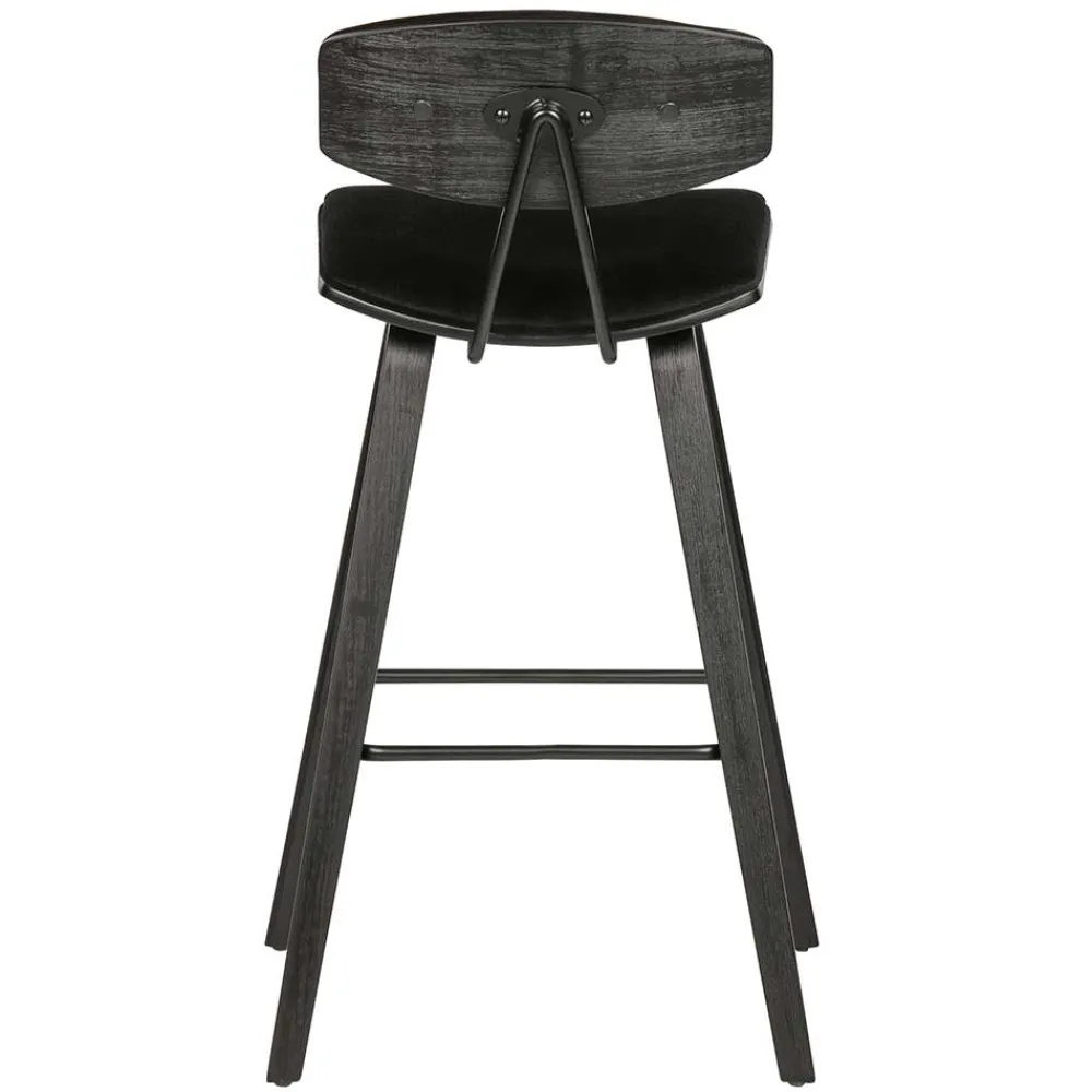 Wohnen Hocker<Designer Barstuhl in Schwarz Samt - Laccaro (2er Set)