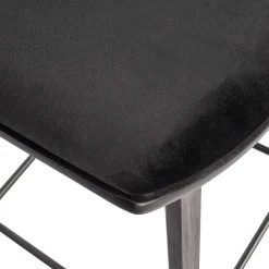 Wohnen Hocker<Designer Barstuhl in Schwarz Samt - Laccaro (2er Set)