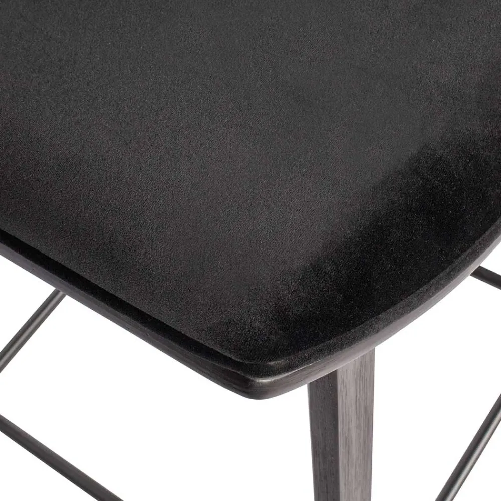 Wohnen Hocker<Designer Barstuhl in Schwarz Samt - Laccaro (2er Set)