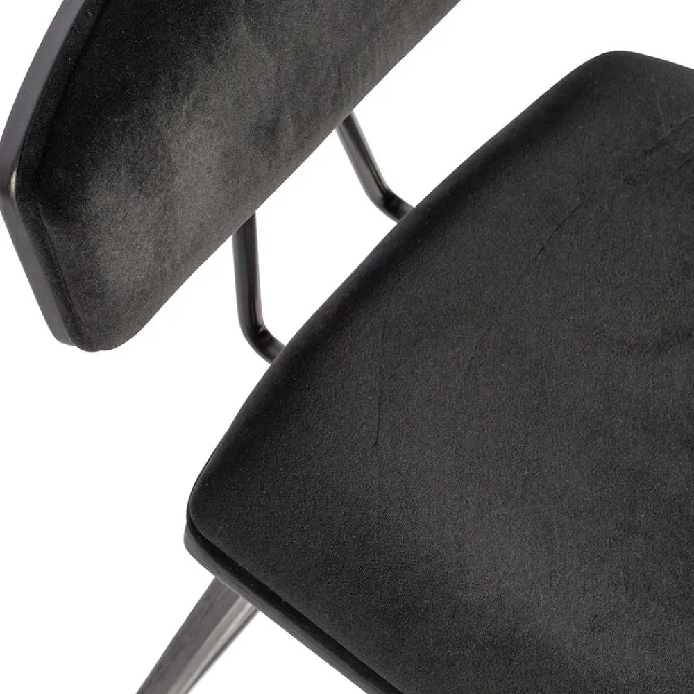 Wohnen Hocker<Designer Barstuhl in Schwarz Samt - Laccaro (2er Set)