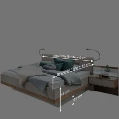 Wohnen Betten<Designer Doppelbett & Nachttische - Crascanu (dreiteilig)