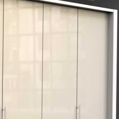 Wohnen Kleiderschränke<Designer Kleiderschrank mit Glasbeschichtung Creme - Zidarie