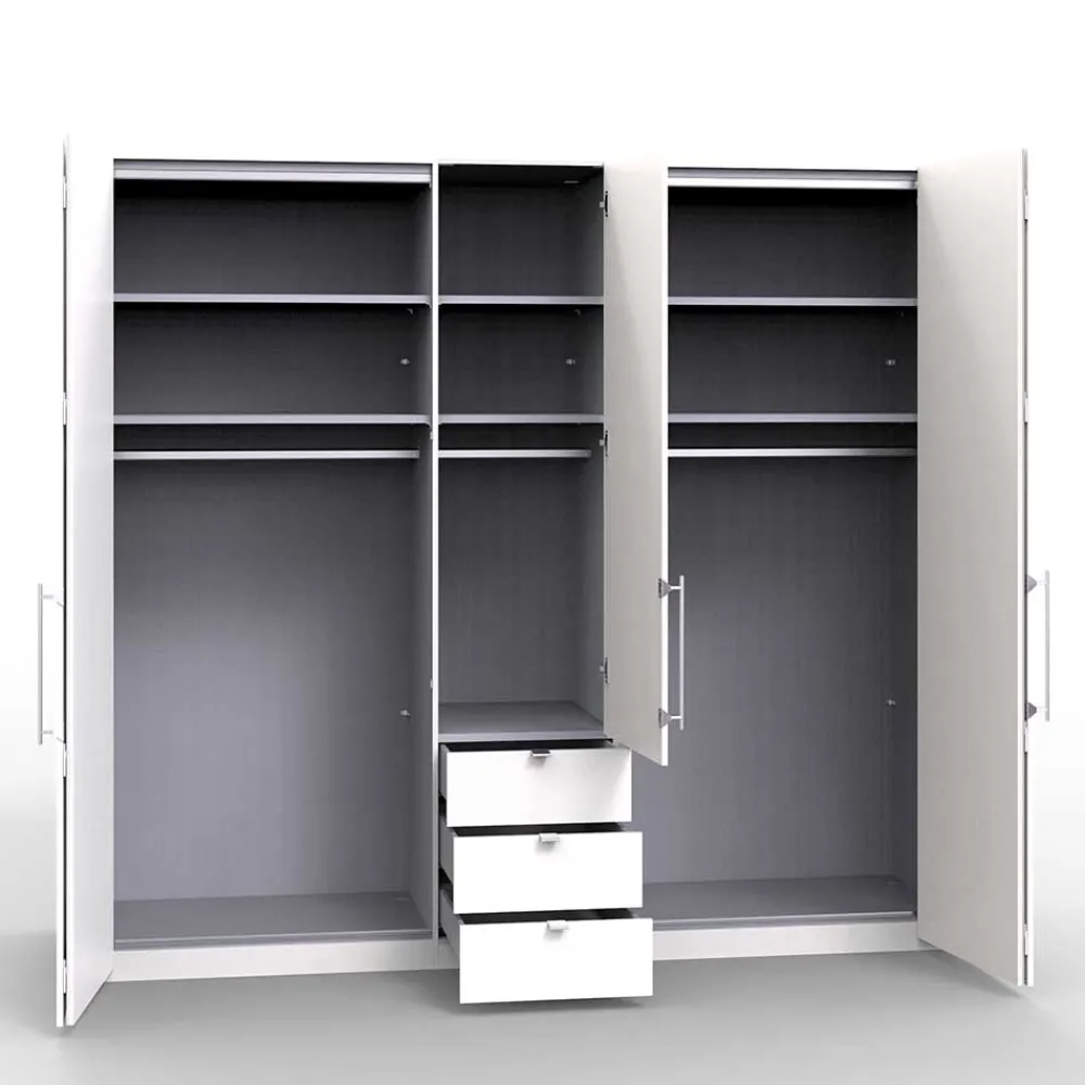 Wohnen Kleiderschränke<Designer Kleiderschrank mit Glasbeschichtung Creme - Zidarie