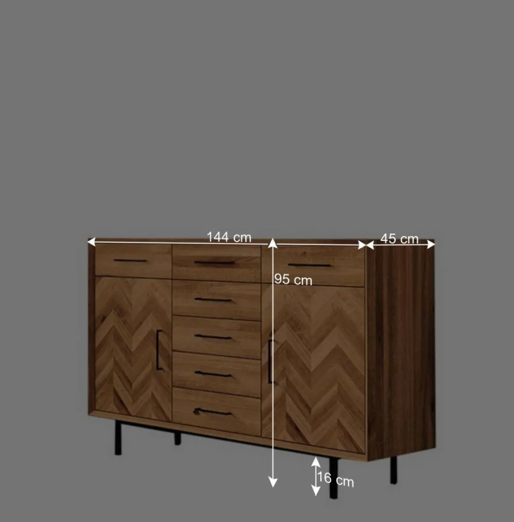 Wohnen Sideboards<Designer Kommode aus Wildeiche & Stahl - Kerfa