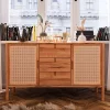 Wohnen Sideboards<Designer Kommode mit zwei Wiener Geflecht Türen - Indrya