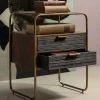 Wohnen Kommoden<Designer Nachtkommode in Schwarz & Altmessing - Sianner