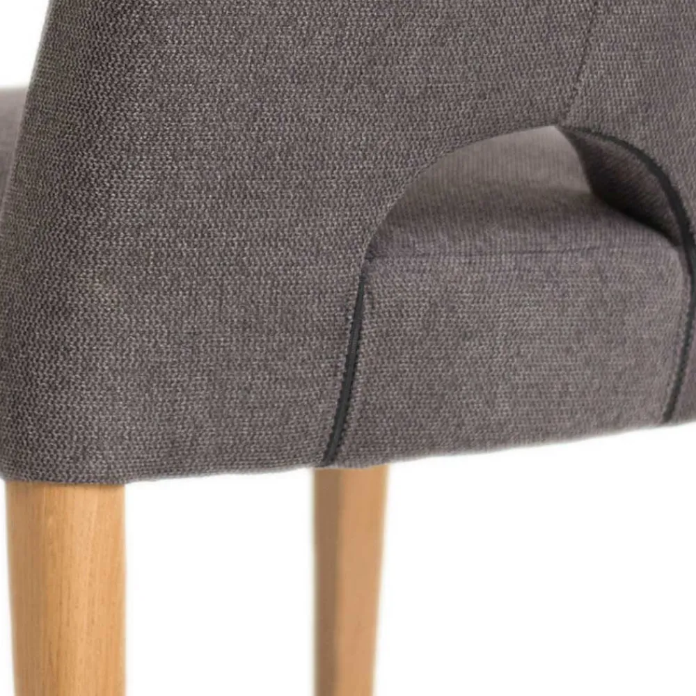 Wohnen Stühle<Designer Polsterstuhl in Dunkelgrau Stoff Mix - Enderbury (2er Set)