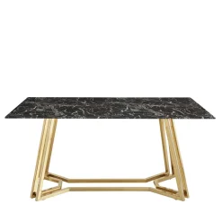 Wohnen Tische<Designer Tisch mit Glasplatte in Marmor Optik - Mooney