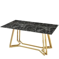 Wohnen Tische<Designer Tisch mit Glasplatte in Marmor Optik - Mooney