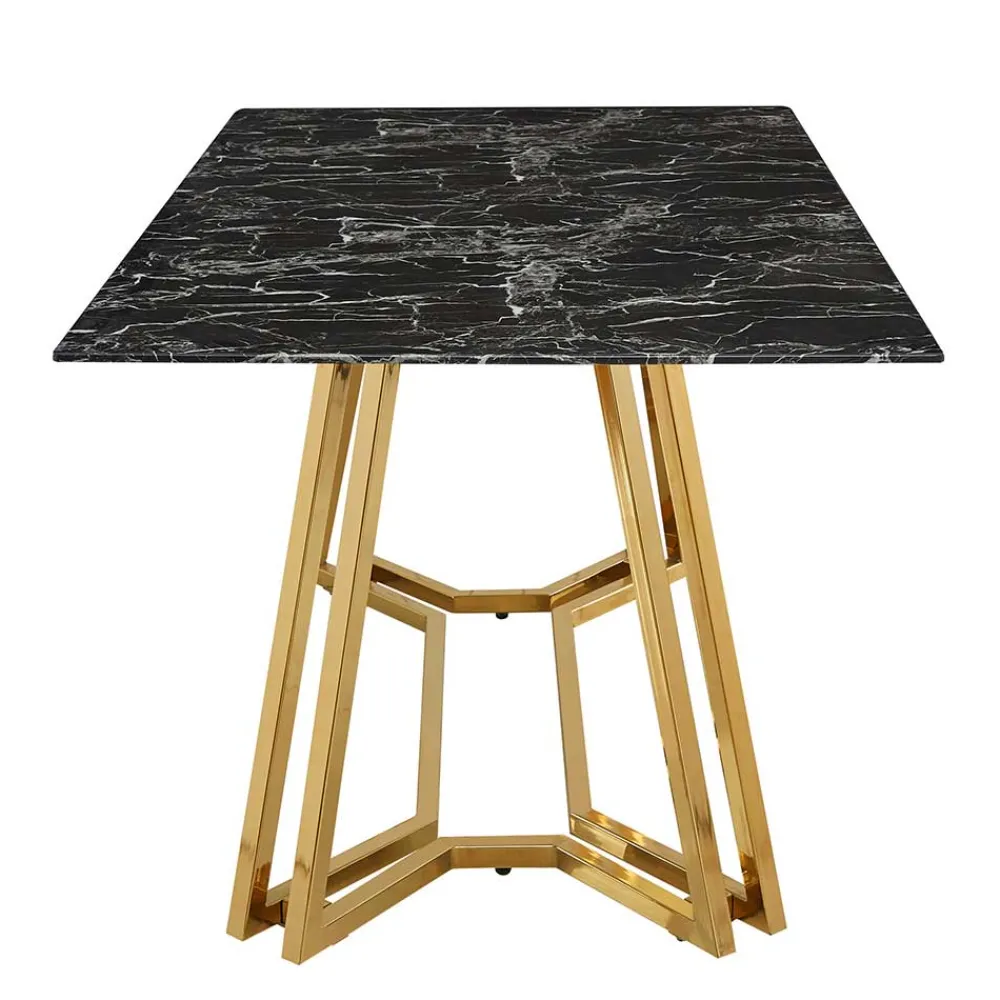 Wohnen Tische<Designer Tisch mit Glasplatte in Marmor Optik - Mooney