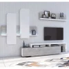Wohnen Wohnwände<Designer TV Anbauwand in Betonoptik - Venatio (dreiteilig)