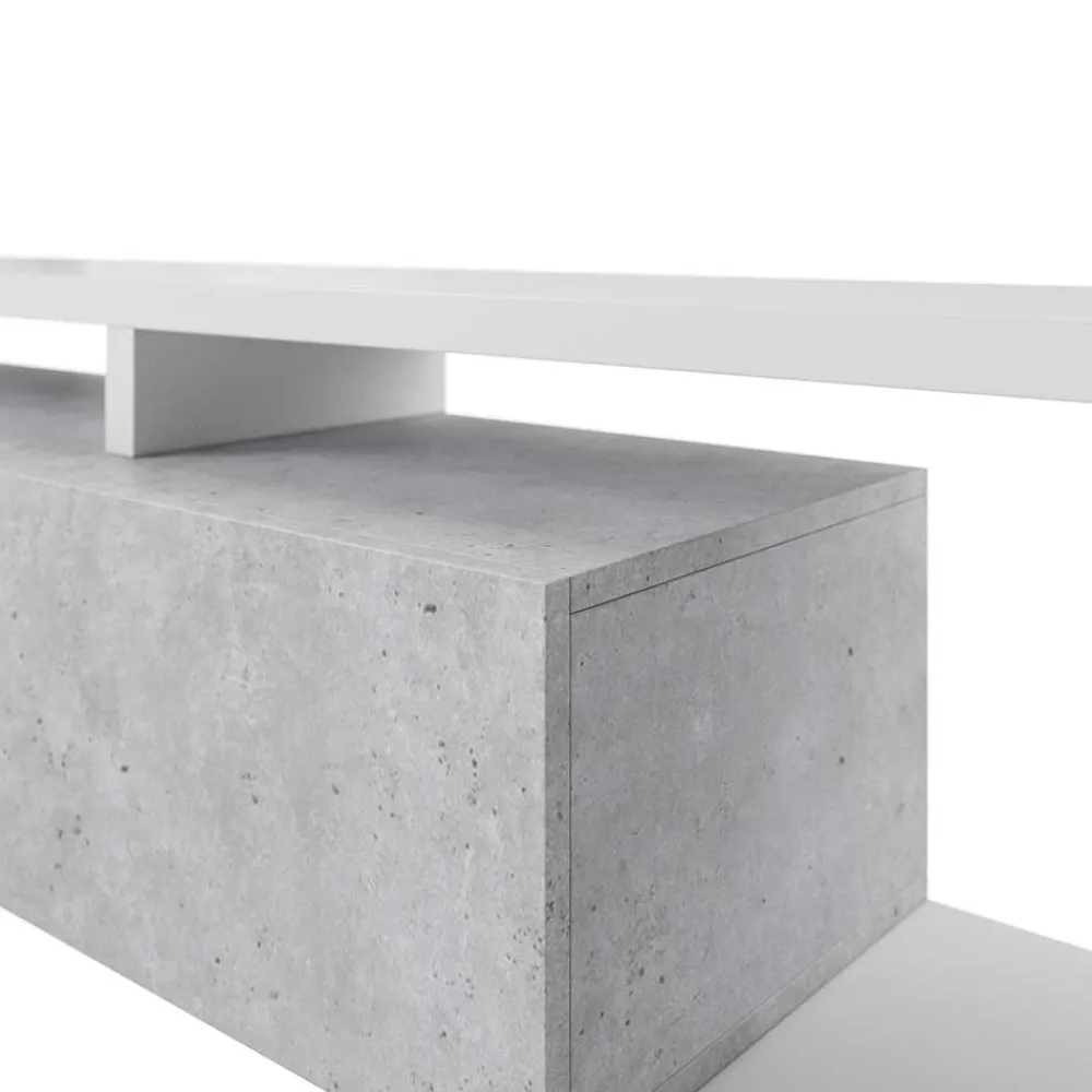 Wohnen Wohnwände<Designer TV Anbauwand in Betonoptik - Venatio (dreiteilig)