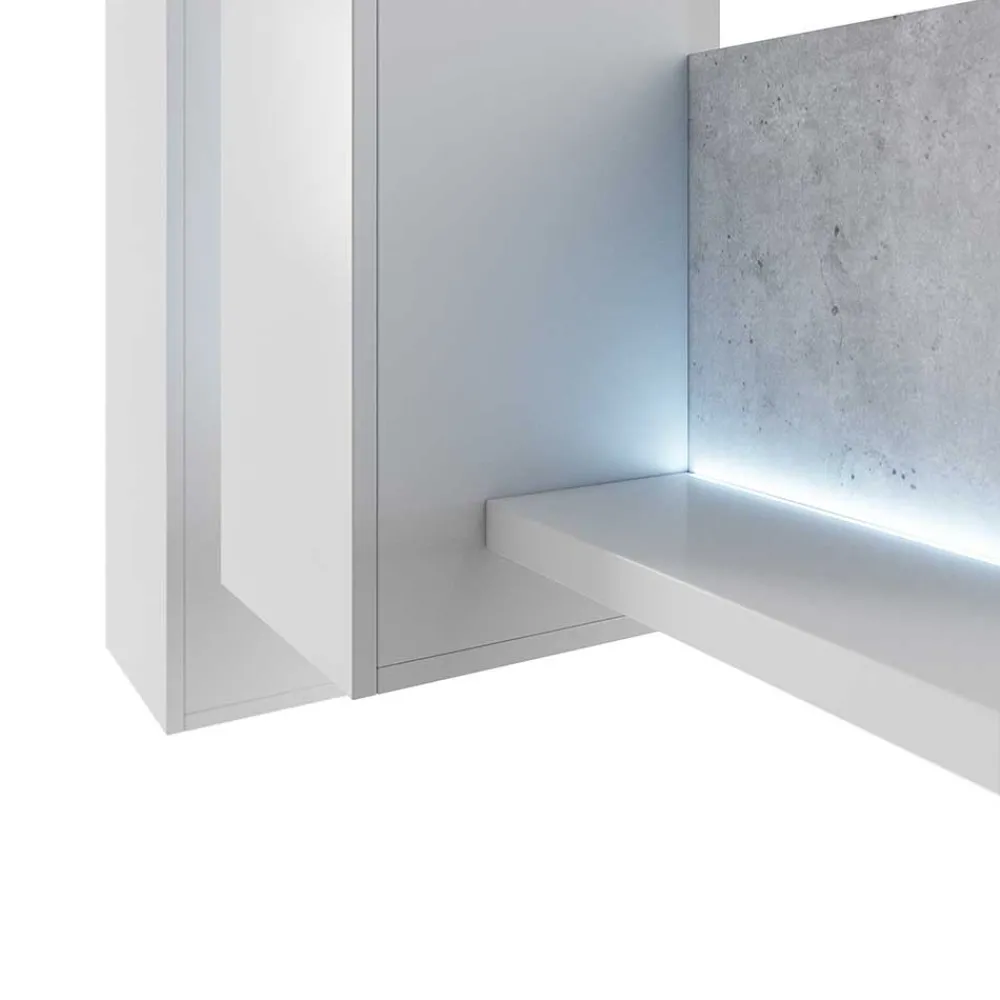 Wohnen Wohnwände<Designer TV Anbauwand in Betonoptik - Venatio (dreiteilig)