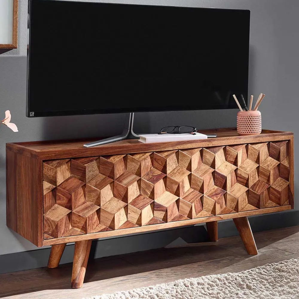 Wohnen Tv & Hifi-Möbel<Designer TV Board aus Sheesham Massivholz - Crabira