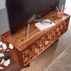 Wohnen Tv & Hifi-Möbel<Designer TV Board aus Sheesham Massivholz - Crabira