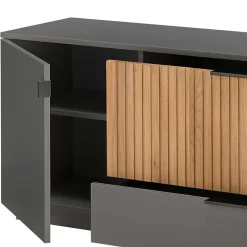 Wohnen Wohnwände<Designer TV Wohnwand Set in Anthrazit - Cruzca (dreiteilig)