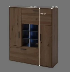 Wohnen Wohnwände<Designer Wohnwand aus Eiche - Assela (vierteilig)