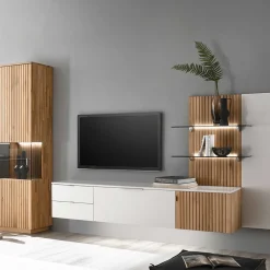 Wohnen Wohnwände<Designer Wohnwand Möbel 290 cm breit - Miloris (dreiteilig)