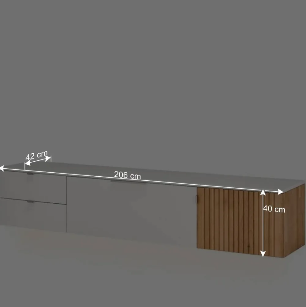 Wohnen Wohnwände<Designer Wohnwand Möbel 290 cm breit - Miloris (dreiteilig)