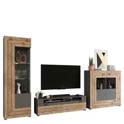 Wohnen Wohnwände<Designer Wohnwand Möbel 320 cm breit - Scarlett (dreiteilig)