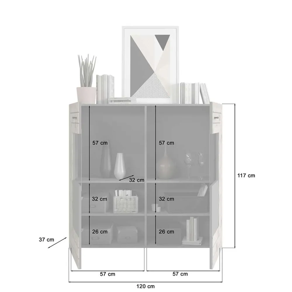 Wohnen Wohnwände<Designer Wohnwand Möbel 320 cm breit - Scarlett (dreiteilig)