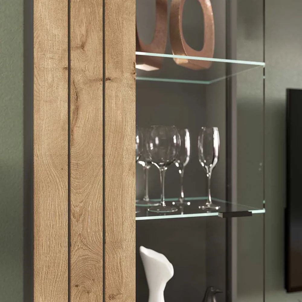 Wohnen Wohnwände<Designer Wohnwand Möbel 320 cm breit - Scarlett (dreiteilig)