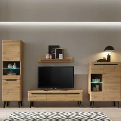 Wohnen Wohnwände<Designer Wohnwand Scandi Chic - Olcian (vierteilig)
