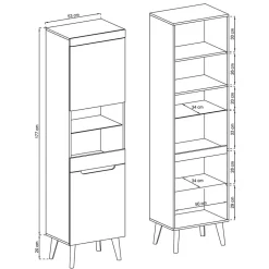 Wohnen Wohnwände<Designer Wohnwand Scandi Chic - Olcian (vierteilig)