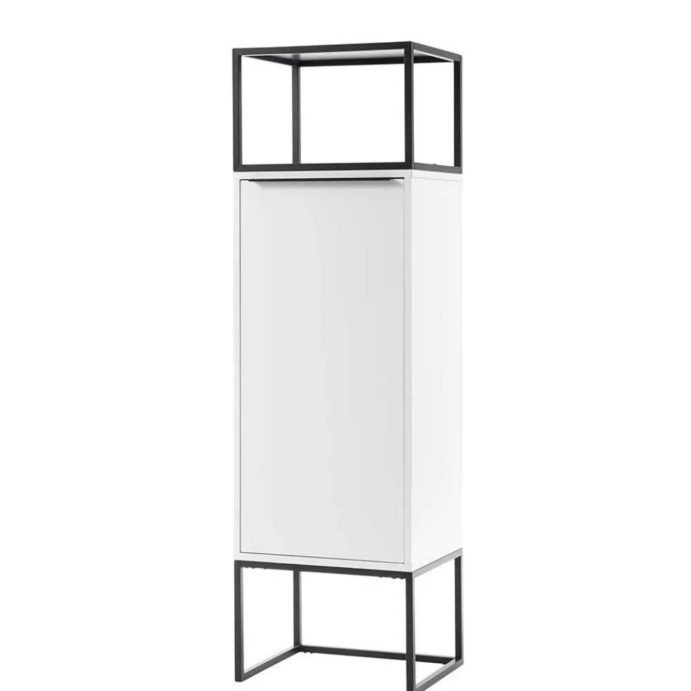 Wohnen Vitrinen<Designer Wohnzimmer Schrank in Weiß & Schwarz - Enkraja