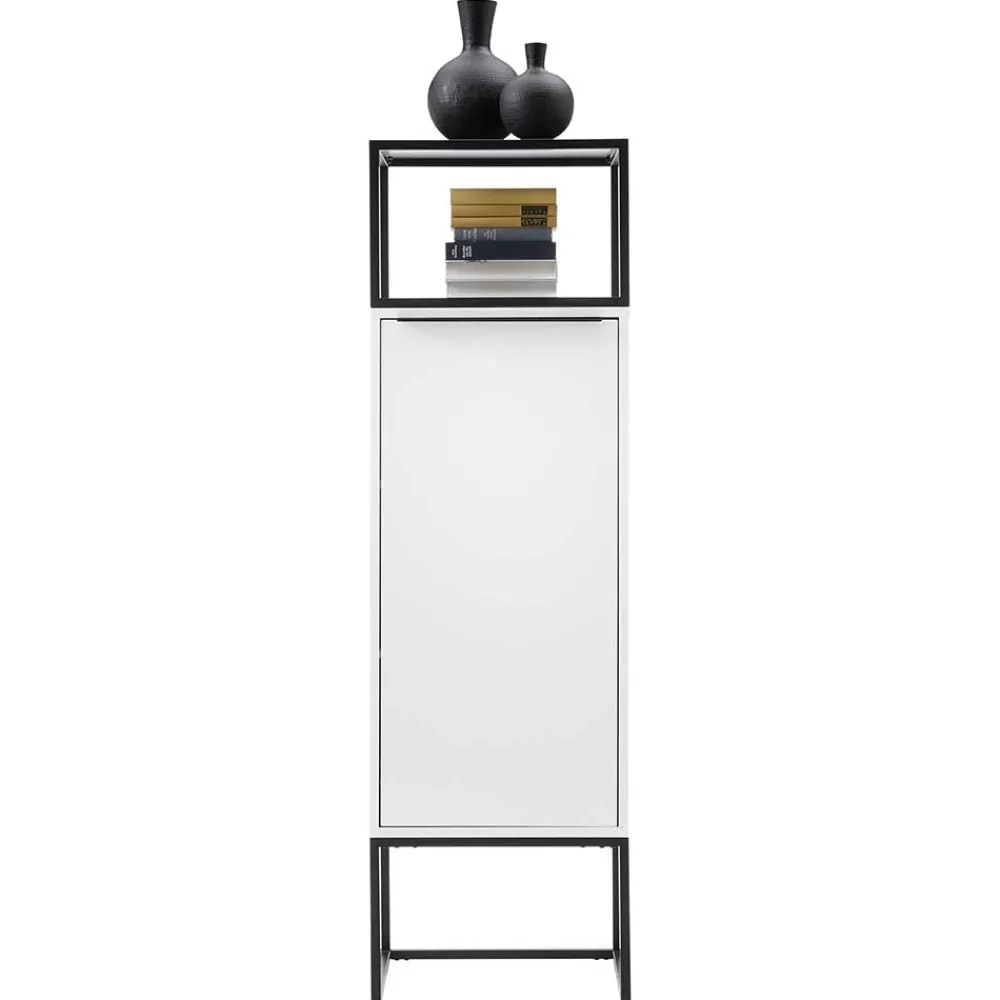 Wohnen Vitrinen<Designer Wohnzimmer Schrank in Weiß & Schwarz - Enkraja