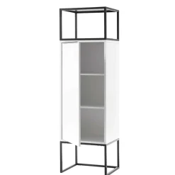 Wohnen Vitrinen<Designer Wohnzimmer Schrank in Weiß & Schwarz - Enkraja