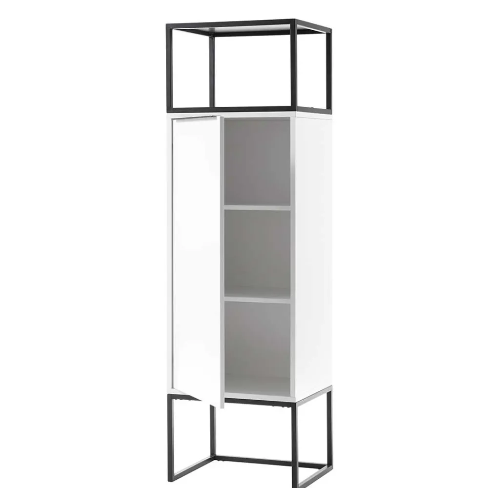 Wohnen Vitrinen<Designer Wohnzimmer Schrank in Weiß & Schwarz - Enkraja