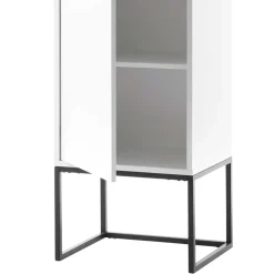 Wohnen Vitrinen<Designer Wohnzimmer Schrank in Weiß & Schwarz - Enkraja