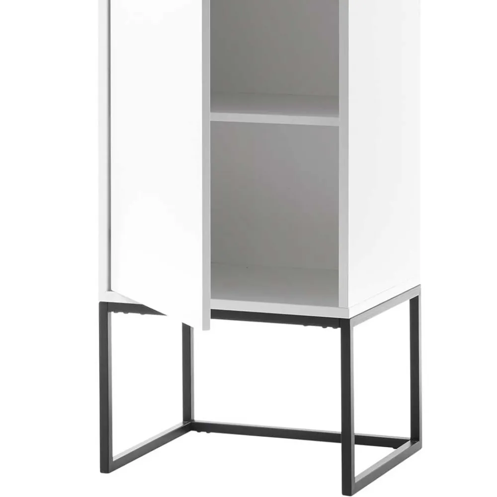 Wohnen Vitrinen<Designer Wohnzimmer Schrank in Weiß & Schwarz - Enkraja