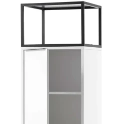 Wohnen Vitrinen<Designer Wohnzimmer Schrank in Weiß & Schwarz - Enkraja