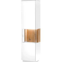Wohnen Vitrinen|Schränke<Designer Wohnzimmervitrine in Weiß und Eiche Bianco - Miloris