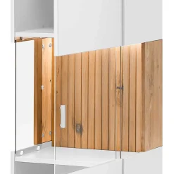 Wohnen Vitrinen|Schränke<Designer Wohnzimmervitrine in Weiß und Eiche Bianco - Miloris